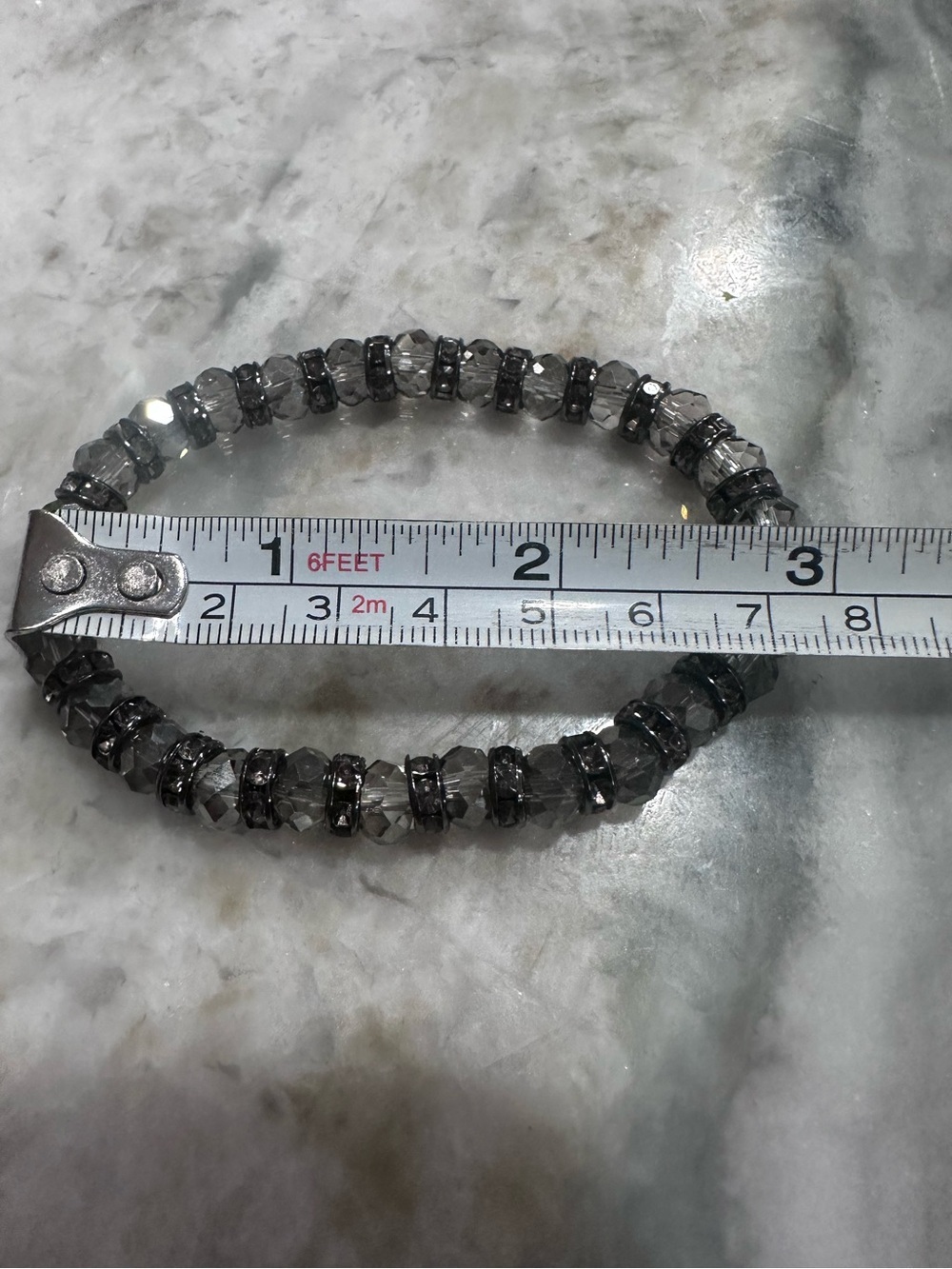 Park Lane Smoky Crystal Stretch Bracelets with Pavé Spacer Beads - Picture 9 of 11